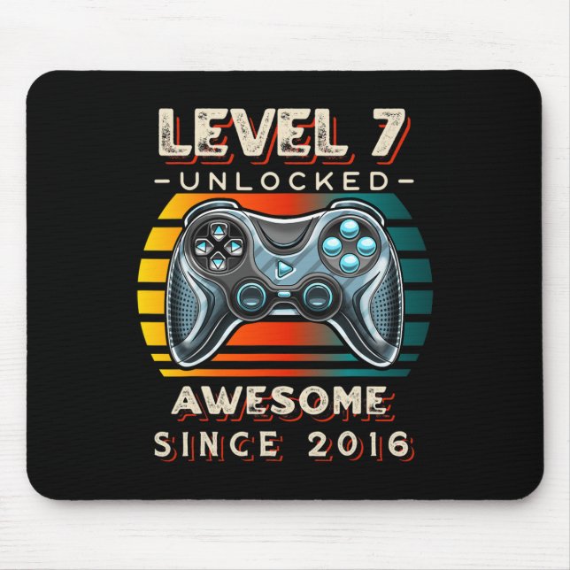 Mousepad Nível 7 Desbloqueado Jogo Sete 7º Aniversário 7 An (Frente)