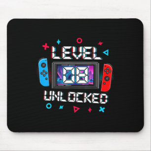 Mousepad Nível 8 Desbloqueado Jogador Presente de 8º Aniver