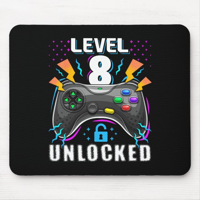 Mousepad Nível 8 Desbloqueado Jogo de Vídeo Aniversário de  (Frente)