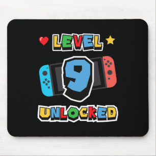 Mousepad Nível 9 Desbloqueado Aniversário de 9 anos Jogo de