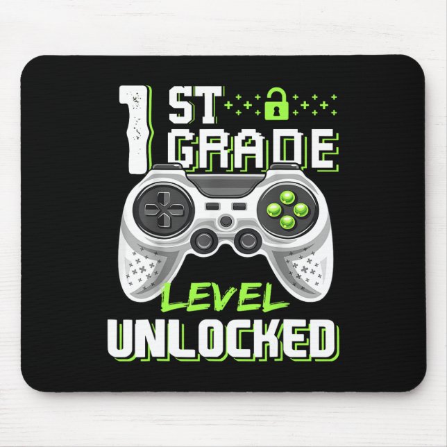 Mousepad Nível de Grau Desbloqueado Jogador Primeiro Dia do (Frente)