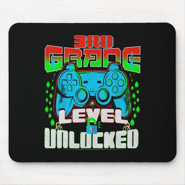 Mousepad Nível de Série Desbloqueado Jogo de Vídeo de Volta (Frente)