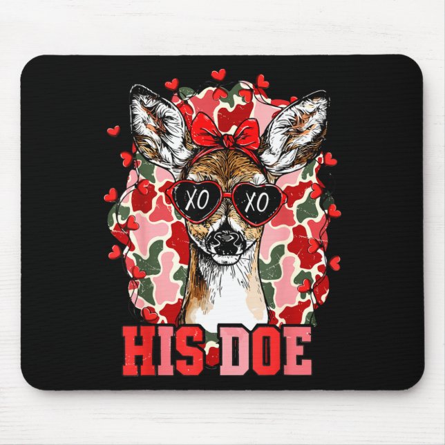 Mousepad Nk His Doe Camo Deer Hunting Camouflage Matching C (Frente)