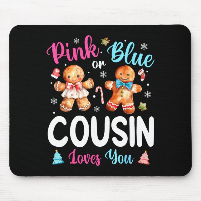 Mousepad Nk Or Blue Cousin Loves You Gender Reveal Christma (Frente)
