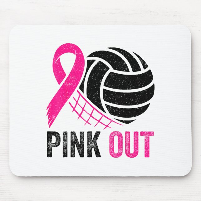 Mousepad Nk Out Volleyball Breast Cancer Awareness Nk Ribbo (Frente)