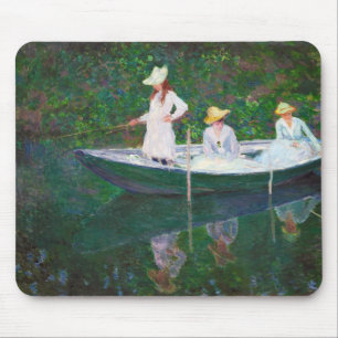 Mousepad No barco norueguês em Giverny Claude Monet