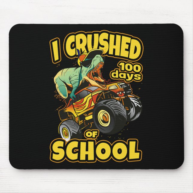 Mousepad No Caminhão Monstro Eu Esmagei 100 Dias De Escola (Frente)