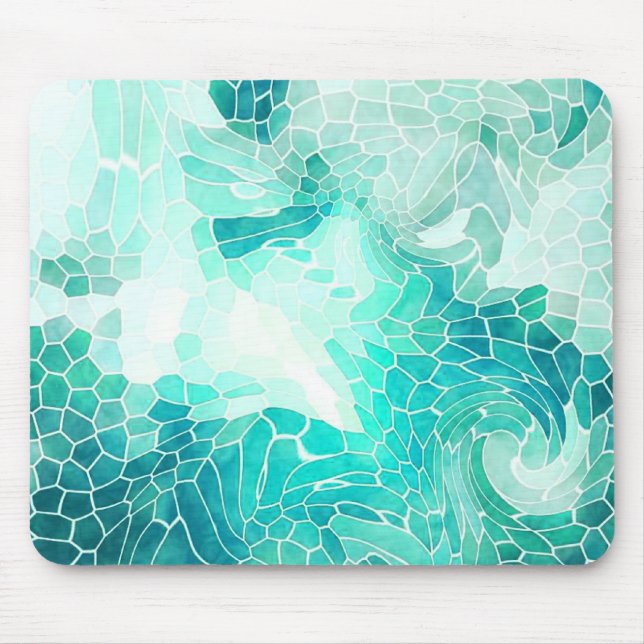 Mousepad No mar, impressão de mosaico abstrato. (Frente)