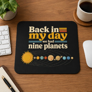 Mousepad No Meu Tempo Nove Planetas Incluindo Plutão Engraç