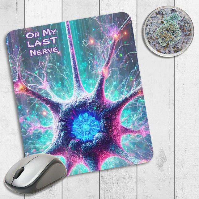 Mousepad "No Meu Último Nervo" Humorística Biologia Científ (Funny Science Mouse Pad, "On My Last Nerve" Medical Personalize Gift)