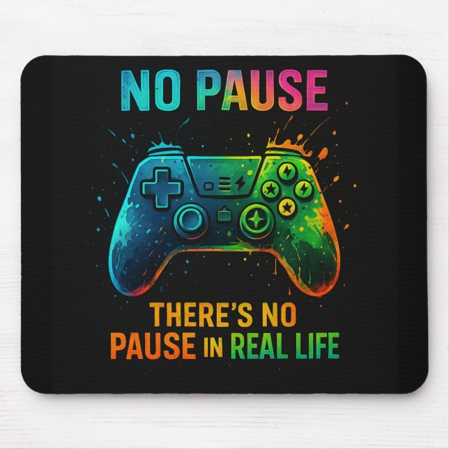 Mousepad No Pause — Color Splash Gamer Controller (Frente)