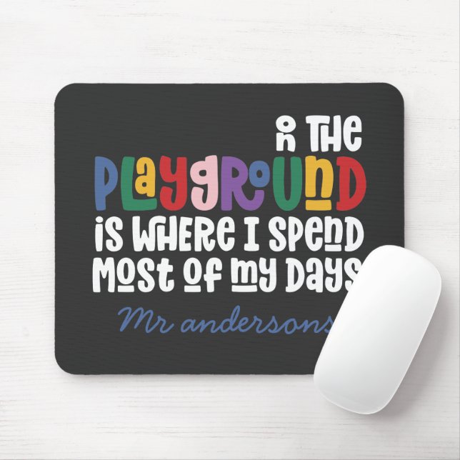 Mousepad No recreio, tipografia, presente de professor mode (Com mouse)