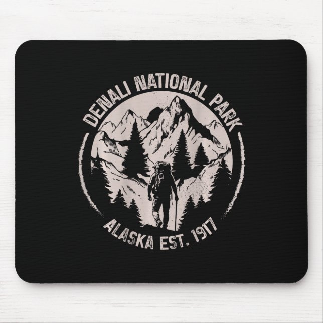 Mousepad (no verso) Elevação do Pico da Montanha Denali Ala (Frente)