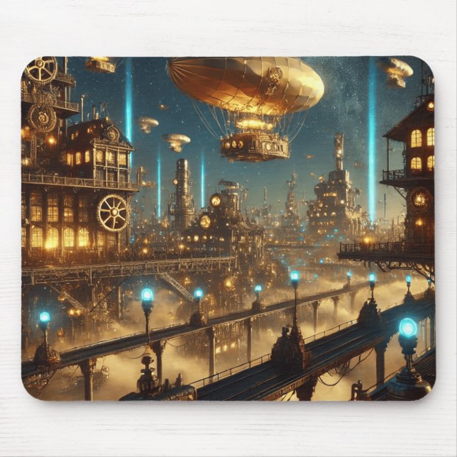 Mousepad Nocturnal Steampunk Haven (Frente)