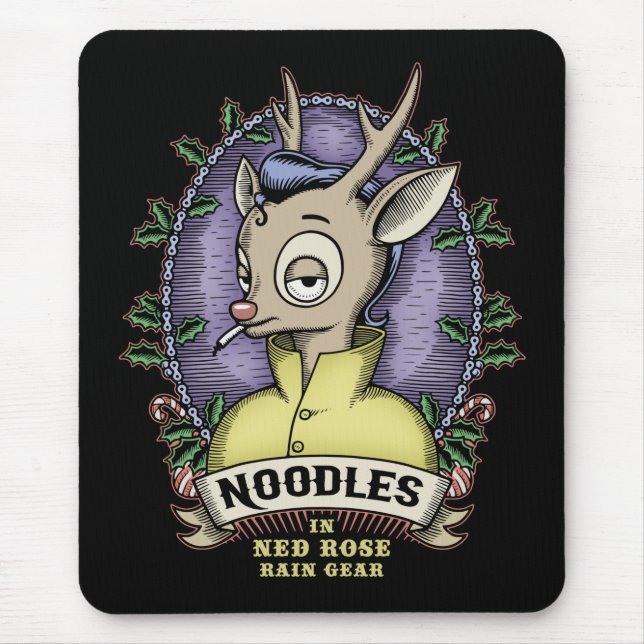 Mousepad Nódulos Na Arte De Chuva De Rosa Ned (Frente)