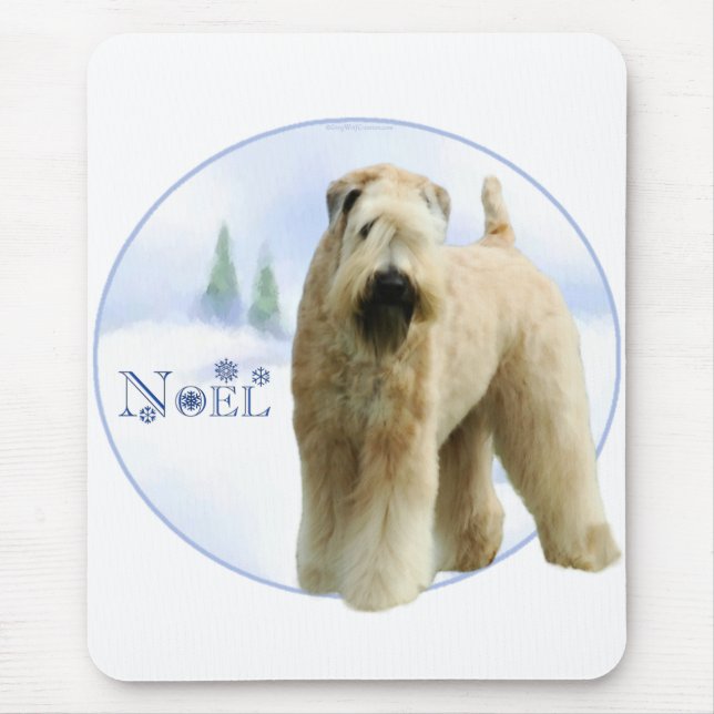 Mousepad Noel de Terrier, com revestimento suave (Frente)