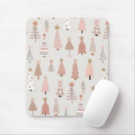 Mousepad  Noël Scandinave Sapins Roses