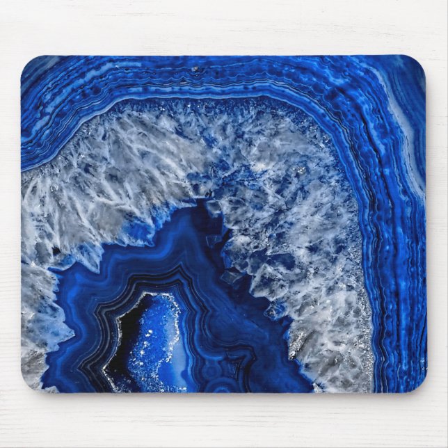 Mousepad Noite Azul Indigo Agate Mineral Quartz Gemstone (Frente)