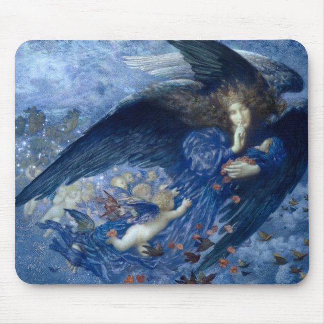 Mousepad Noite com seu trem de estrelas (Angel com Cherubs) (Frente)