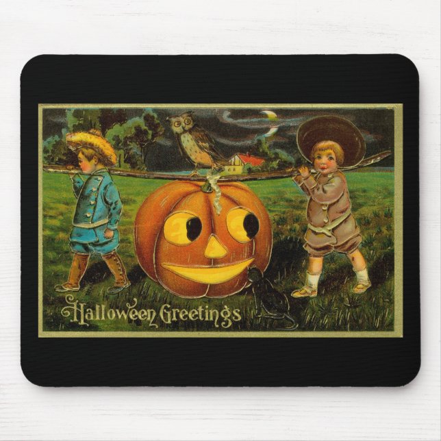 Mousepad Noite de Colheita de Jack-o-Lantern de Halloween p (Frente)