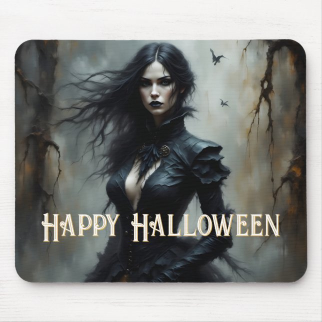 Mousepad Noite de Halloween Gótico de Mistério (Frente)