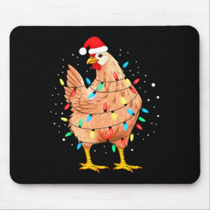 Mousepad Noite de Natal de frango Luz Fazenda Animal Engraç