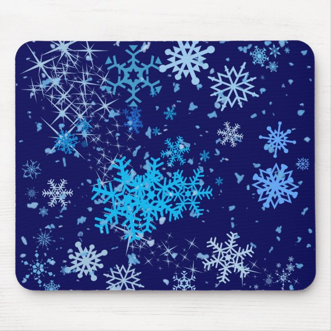 Mousepad Noite de Natal em queda de neve (Frente)