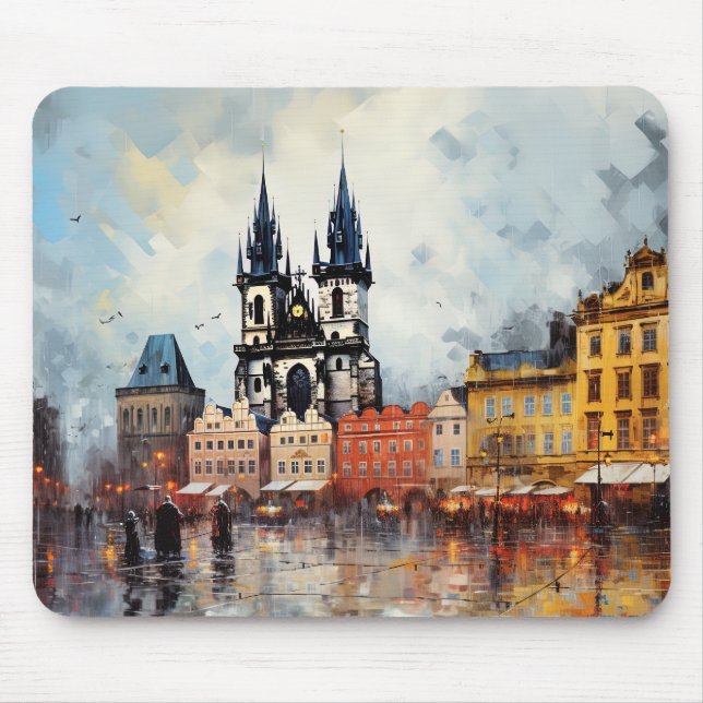 Mousepad Noite de Praga na República Checa (Frente)
