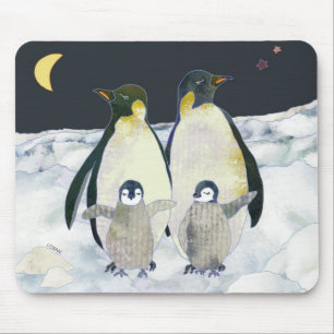 Mousepad Noite do pinguim no Antarctic