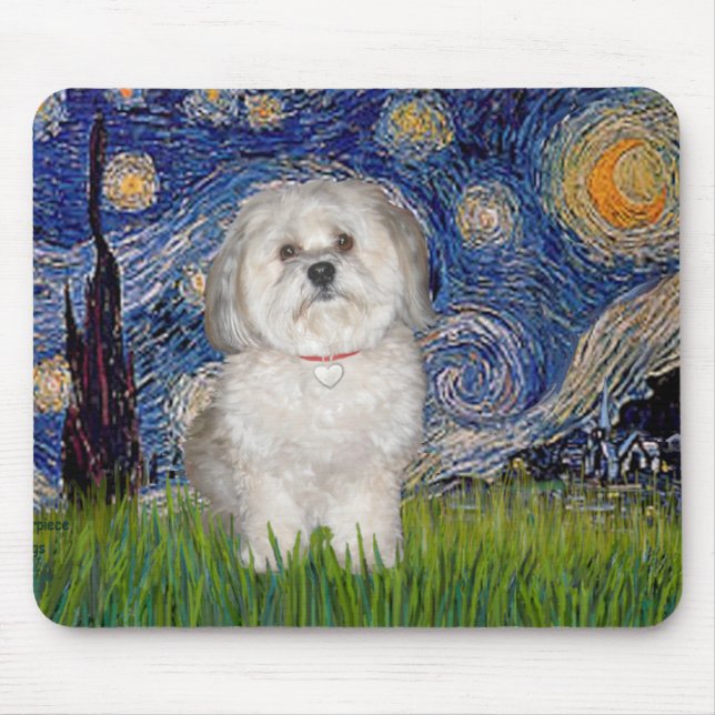 Mousepad Noite Estrelada - Havanese (F) (Frente)
