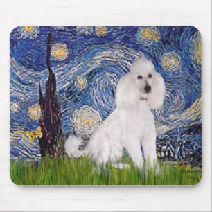 Mousepad Noite Estrelada - Poodle Branco Padrão (C)