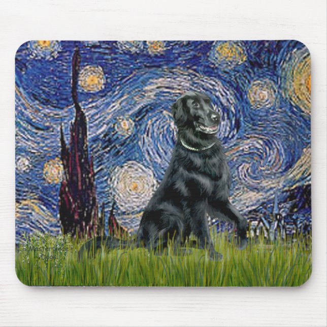Mousepad Noite Estrelada - Retriever de Capa Lisa 2 (Frente)