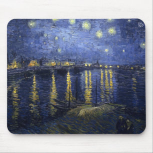 Mousepad Noite estrelado de Van Gogh sobre o Rhone