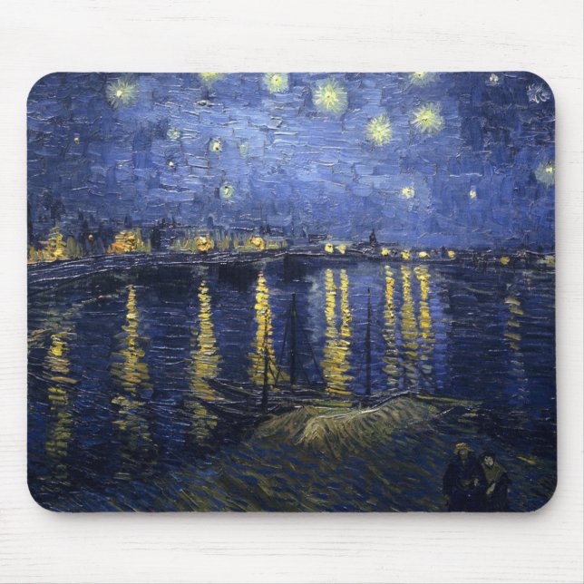 Mousepad Noite estrelado de Van Gogh sobre o Rhone (Frente)