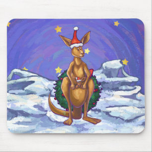 Mousepad Noite estrelado do Natal do canguru