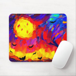 Mousepad Noite Moderna de Halloween Abstrato