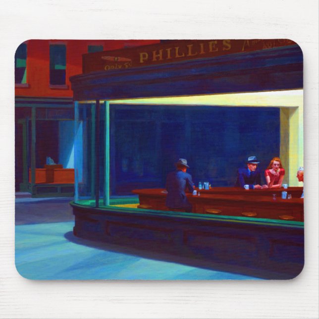 Mousepad Noitibós-americanos de Edward Hopper (Frente)