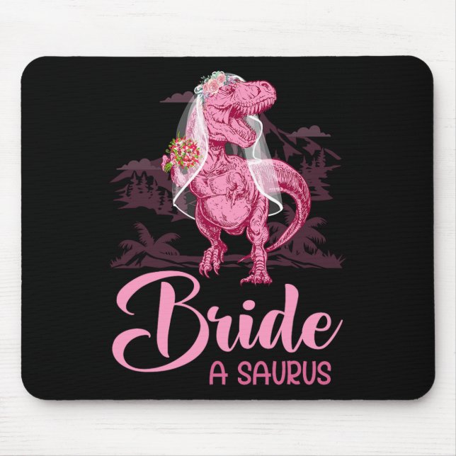 Mousepad Noiva de Casamento Dino Um Saurus Dinossauro Prese (Frente)