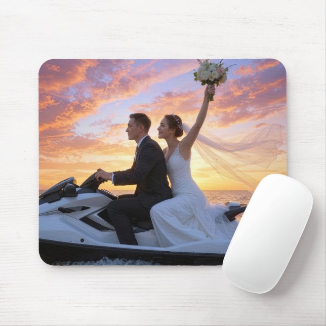 Mousepad Noiva e Noivo em uma Jet Ski (Com mouse)