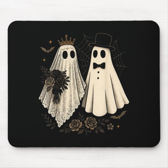 Mousepad Noiva e Noivo Fantasmas Assustadores Casamento de  (Frente)