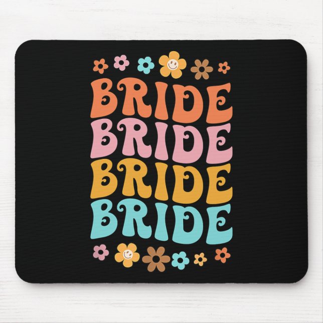Mousepad Noiva Eu Faço Tripulação Retro Groovy Despedida de (Frente)