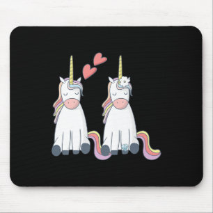 Mousepad Noiva Unicórnio Fofa e Noivo Enamorado Premium