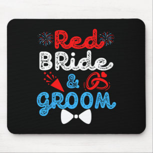 Mousepad Noiva Vermelha E Noivo Engraçado Casamento Festa D
