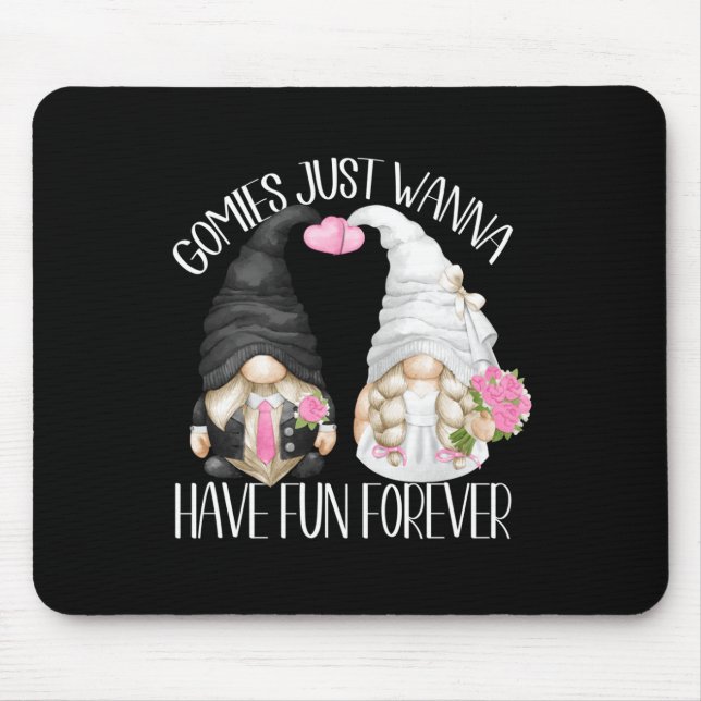 Mousepad Noivas Gnômicas Engraçadas Presente de Chuva de Ca (Frente)