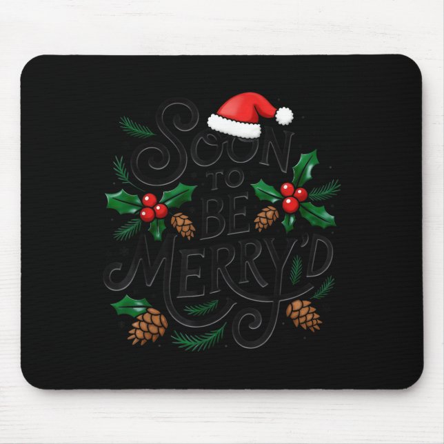 Mousepad Noivo de Natal Prestes a se Casar com Papai Noel (Frente)