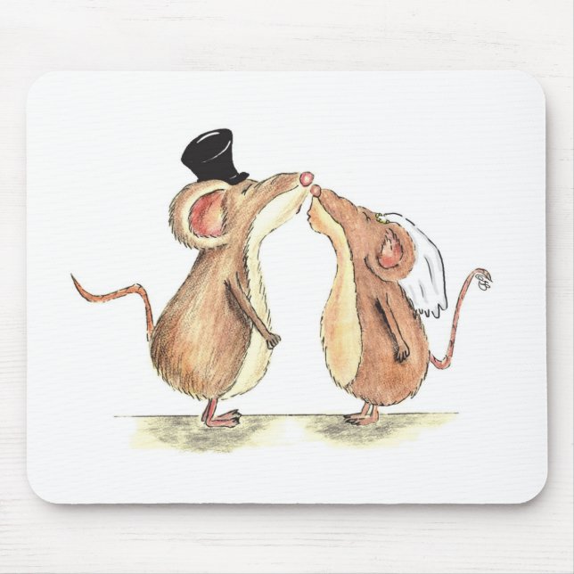 Mousepad Noivos - beijando ratos - presente para Wedding (Frente)