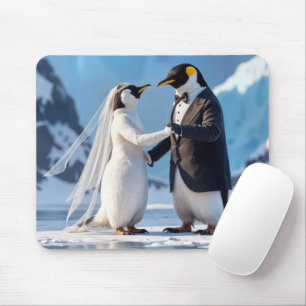 Mousepad Noivos Pinguins em um Iceberg