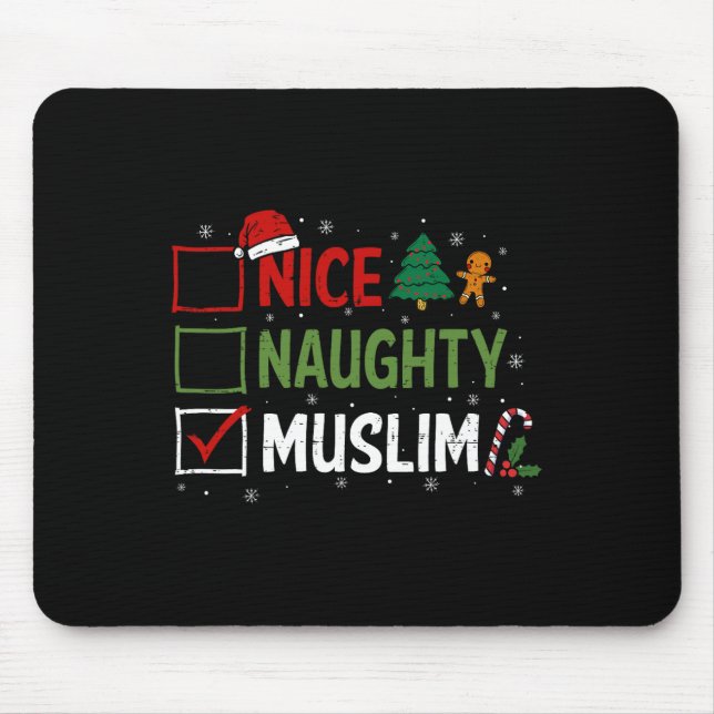 Mousepad Nojo de Natal muçulmano e travesso Papai Noel (Frente)