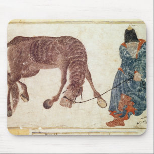 Mousepad Nómada do Mongolian que toma seu cavalo à água
