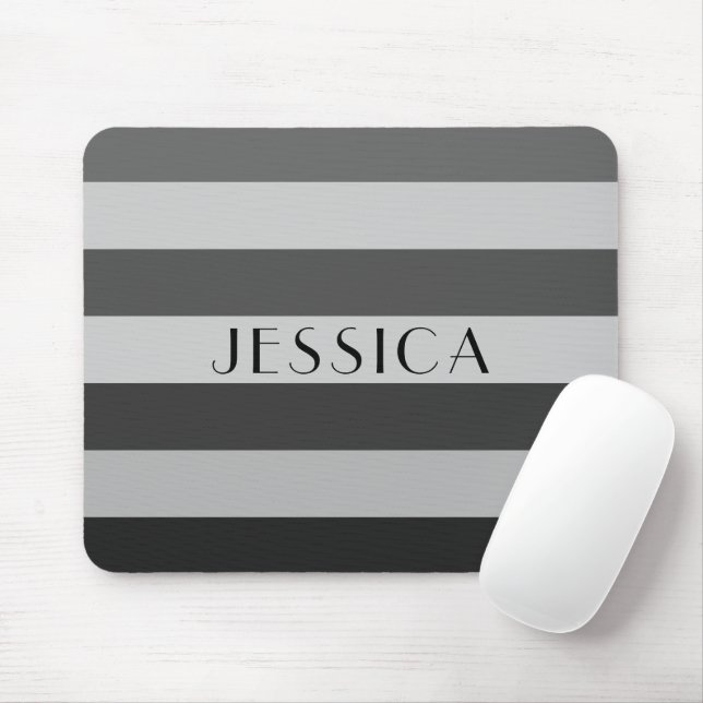 Mousepad Nome Cinza Moderno (Com mouse)